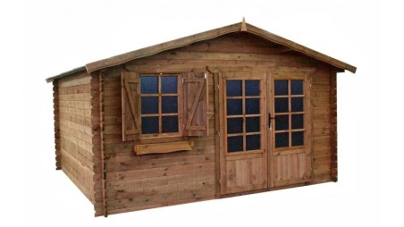 Caseta de jardín de madera 16 m2 - 4x4 m - 28 mm - impregnada