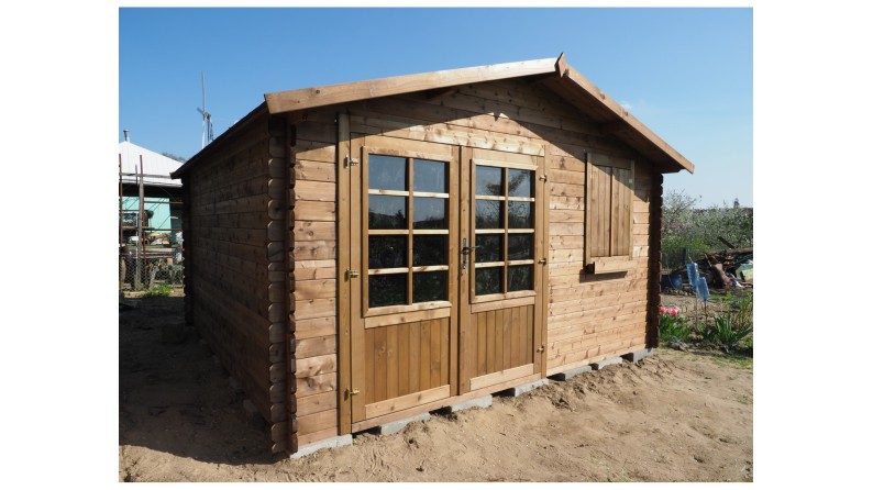Caseta de jardín de madera 16 m2 - 4x4 m - 28 mm - impregnada