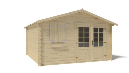 Caseta de jardín de madera 16 m2 - 4x4 m - 28 mm