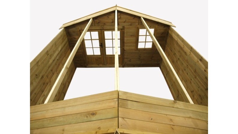 Caseta de jardín de madera 16 m2 - 4x4 m - 28 mm