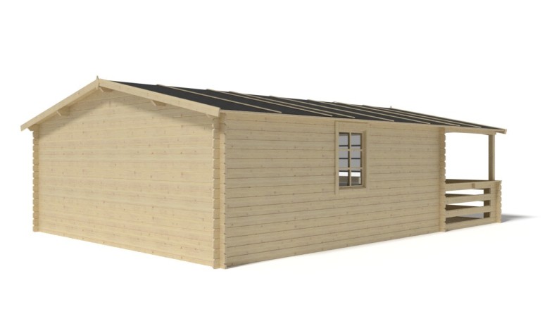 Caseta de jardín de madera-5x5 m - 35 m2 con terraza