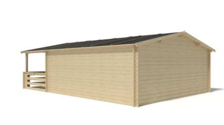 Caseta de jardín de madera-5x5 m - 35 m2 con terraza