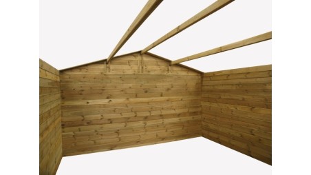 Caseta de jardín de madera 16 m2 - 4x4 m - 28 mm - impregnada