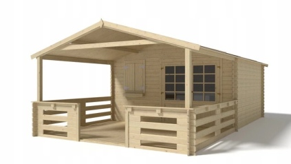 Caseta de jardín de madera-4x4 m - 28 m2 con terraza