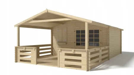 Caseta de jardín de madera-4x4 m - 28 m2 con terraza