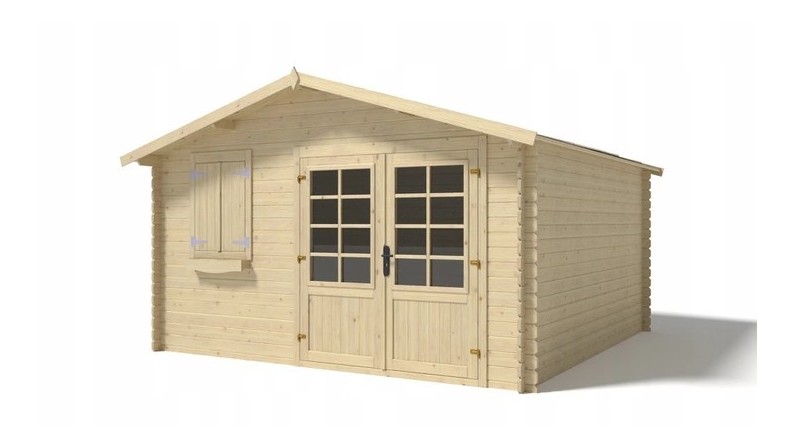 Caseta de jardín de madera-4x4 m - 28 m2 con terraza