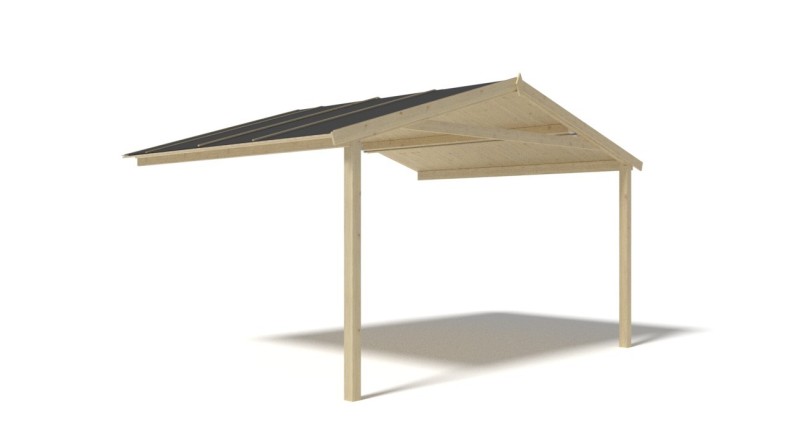 Caseta de jardín de madera-4x4 m - 28 m2 con terraza