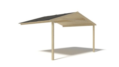 Caseta de jardín de madera-4x4 m - 28 m2 con terraza