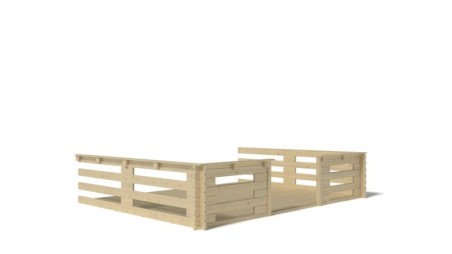 Caseta de jardín de madera-4x4 m - 28 m2 con terraza