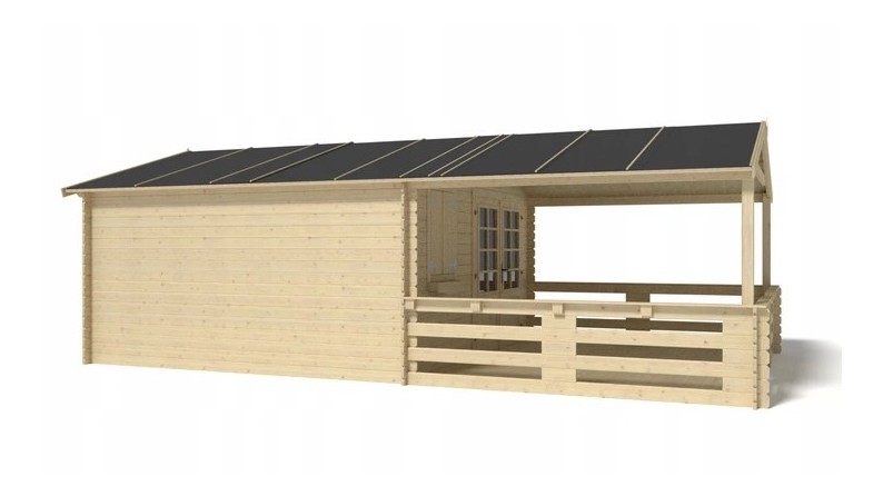 Caseta de jardín de madera-4x4 m - 28 m2 con terraza