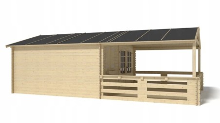 Caseta de jardín de madera-4x4 m - 28 m2 con terraza