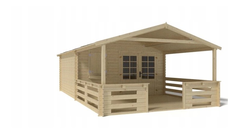Caseta de jardín de madera-4x4 m - 28 m2 con terraza