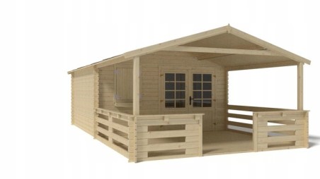 Caseta de jardín de madera-4x4 m - 28 m2 con terraza