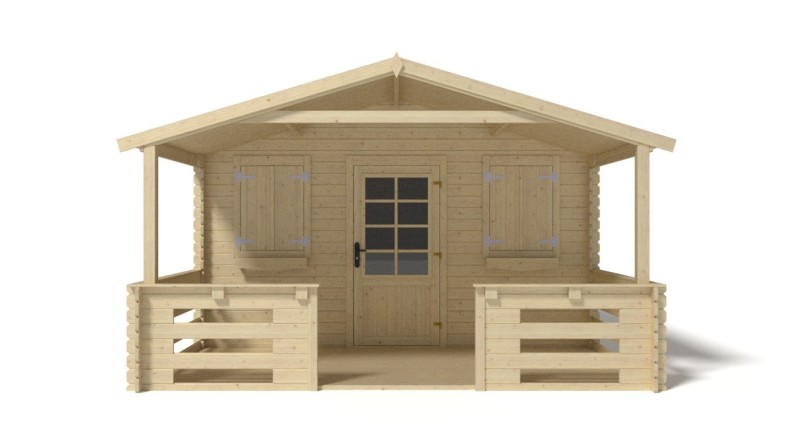 Caseta de jardín de madera-4x3 m - 20 m2 con terraza