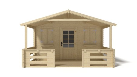Caseta de jardín de madera-4x3 m - 20 m2 con terraza