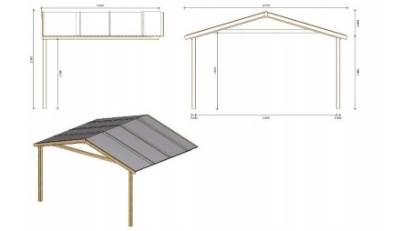 Caseta de jardín de madera-4x3 m - 24 m2 con terraza