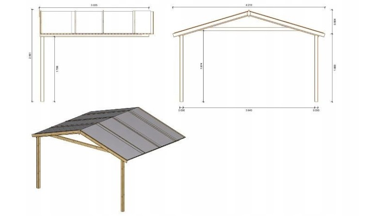 Caseta de jardín de madera-4x3 m - 24 m2 con terraza