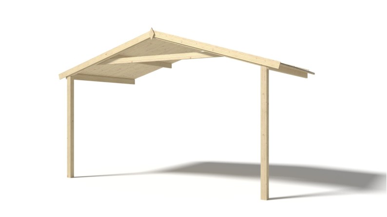 Caseta de jardín de madera-4x3 m - 24 m2 con terraza