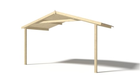 Caseta de jardín de madera-4x3 m - 24 m2 con terraza