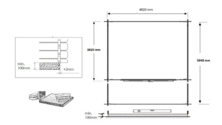 Caseta de jardín de madera-5x4 m - 30 m2 con terraza