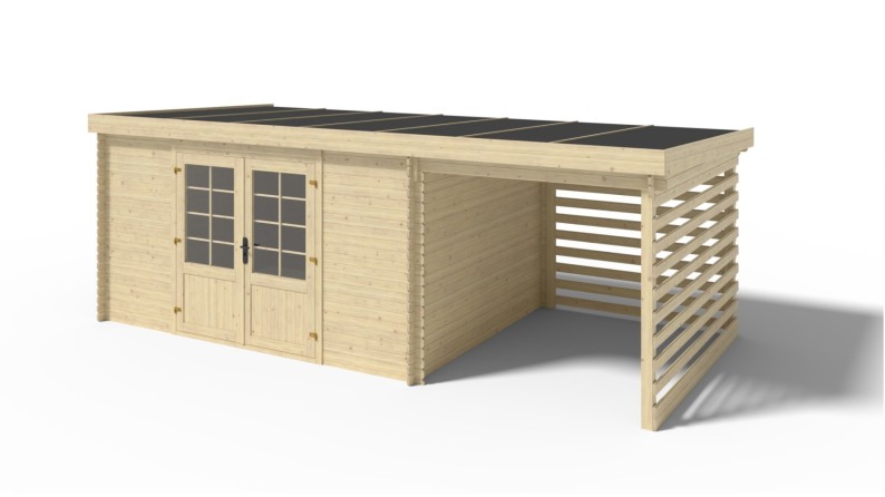 Caseta de jardín de madera 18 m2 - 5.96x2.95 m - 24 mm