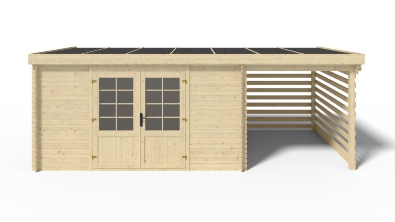 Caseta de jardín de madera 18 m2 - 5.96x2.95 m - 24 mm