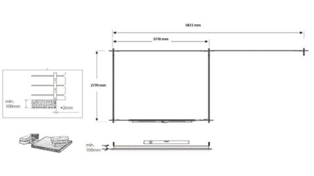 Caseta de jardín de madera 18 m2 - 5.96x2.95 m - 24 mm - impregnada