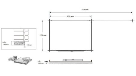 Caseta de jardín de madera 18.52 m2 - 5.7x2.95 m - 24 mm - impregnada