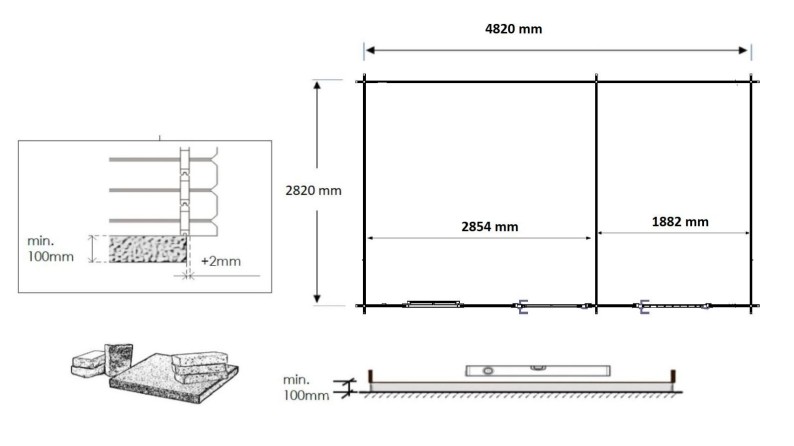 Caseta de jardín de madera 15 m2 - 5x3 m - 28 mm