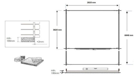 Caseta de jardín de madera-3x4 m - 21 m2 con terraza