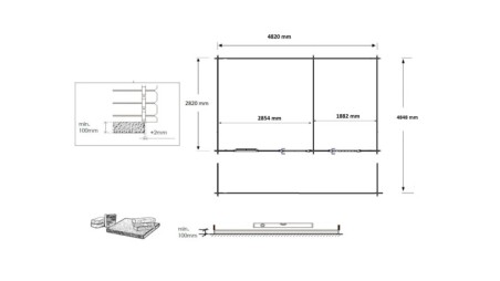 Caseta de jardín de madera-5x3 m - 35 m2 con terraza