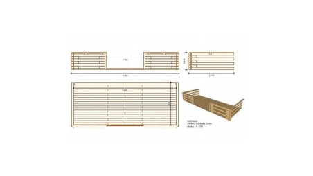 Caseta de jardín de madera-5x3 m - 35 m2 con terraza
