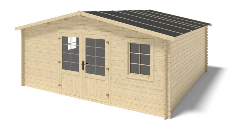 Caseta de jardín de madera 25 m2 - 5x5 m - 28 mm