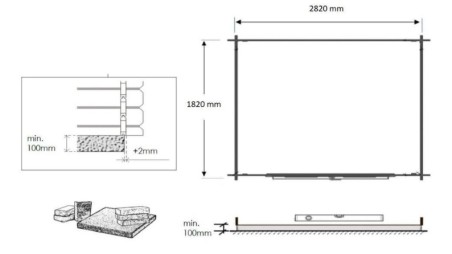 Caseta de jardin de madera 6 m2 - 3x2 m - 28 mm  