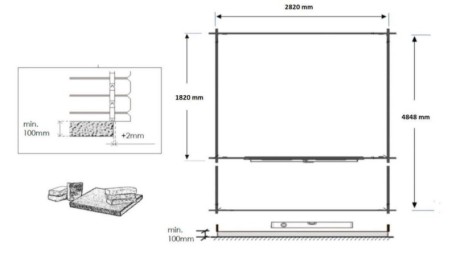 Caseta de jardín de madera-3x2 m - 15 m2 con terraza