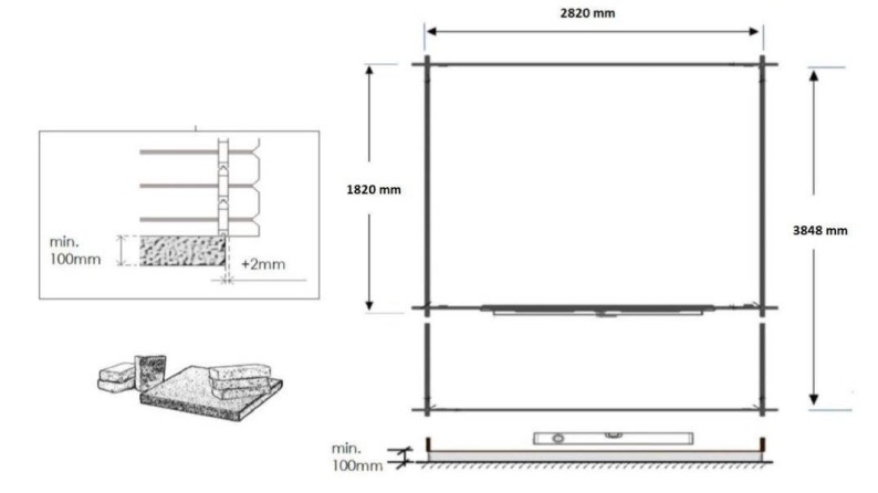 Caseta de jardín de madera-3x2 m - 12 m2 con terraza