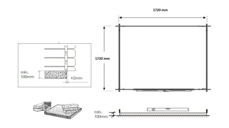 Caseta de jardin de madera 3.61 m2 - 1.9x1.9 m - 28 mm  