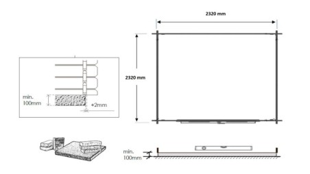 Caseta de jardin de madera 6.25 m2 - 2.5x2.5 m - 28 mm  
