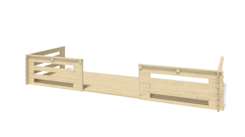 Caseta de jardín de madera-6x6 m - 48 m2 con terraza