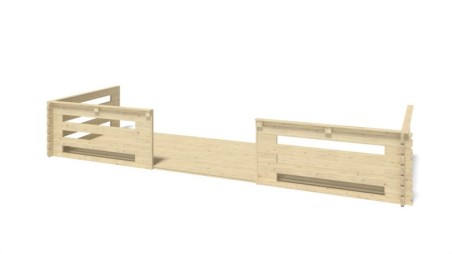 Caseta de jardín de madera-6x6 m - 48 m2 con terraza