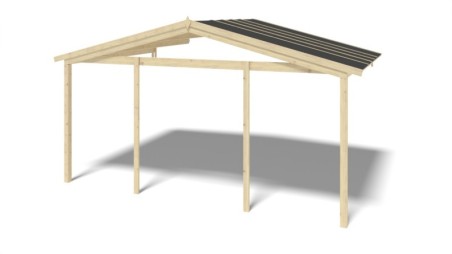 Caseta de jardín de madera-5x4 m - 35 m2 con terraza