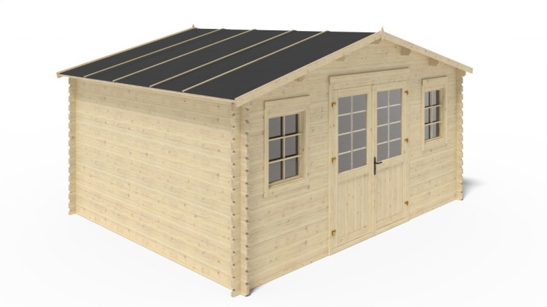 Caseta de jardín de madera-5x4 m - 35 m2 con terraza