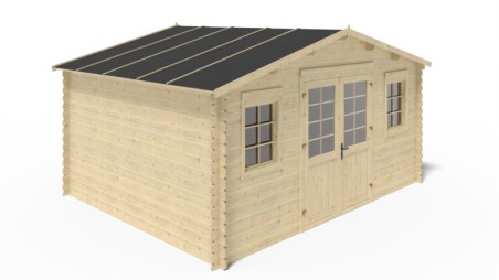 Caseta de jardín de madera-5x4 m - 35 m2 con terraza