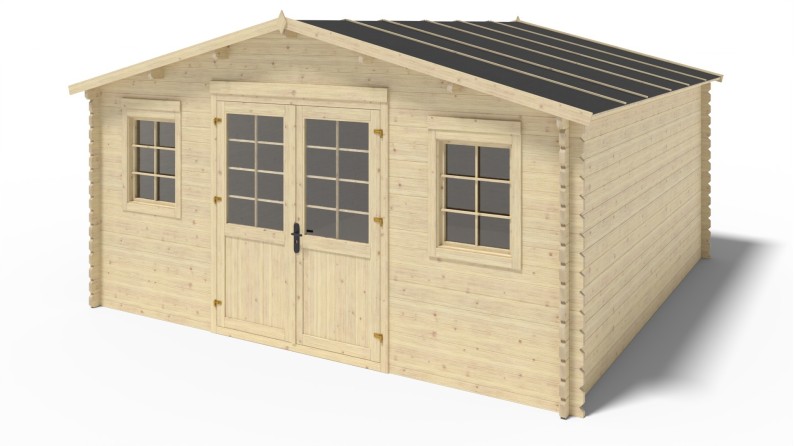 Caseta de jardín de madera-5x5 m - 40 m2 con terraza