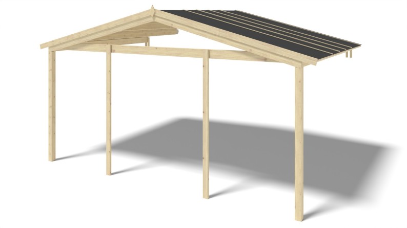 Caseta de jardín de madera-5x5 m - 40 m2 con terraza
