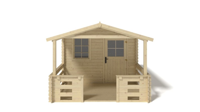 Caseta de jardín de madera-3x2.5 m - 13.5 m2 con terraza