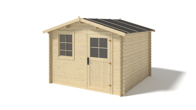 Caseta de jardín de madera-3x2.5 m - 16.5 m2 con terraza