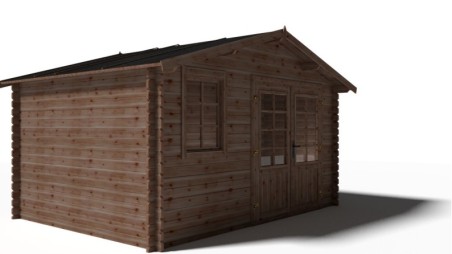 Caseta de jardín de madera 11.7 m2 - 3.9x3 m - 34 mm - impregnada