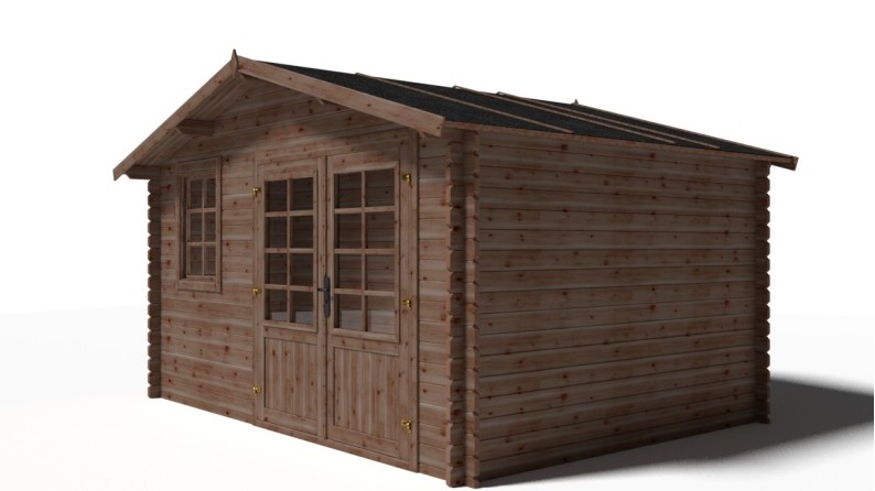 Caseta de jardín de madera 11.7 m2 - 3.9x3 m - 34 mm - impregnada