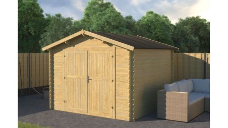 Caseta de jardín de madera 9 m2 - 3x3 m - 28 mm - impregnada